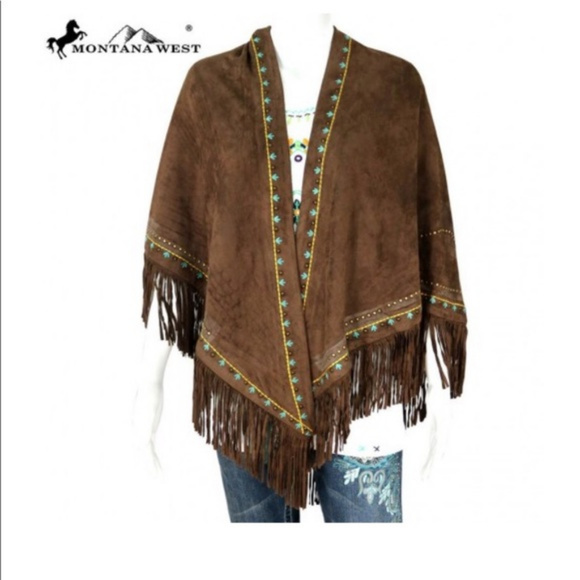 Montana West Embroidered Sugar Skull Shawl/ Poncho - Picture 2 of 2